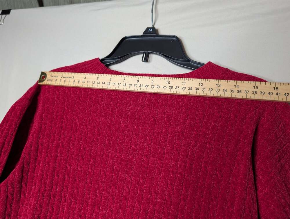 Calvin Klein Womens Red Chenille‎ Knit Crewneck Sweater Size M - Picture 8 of 8